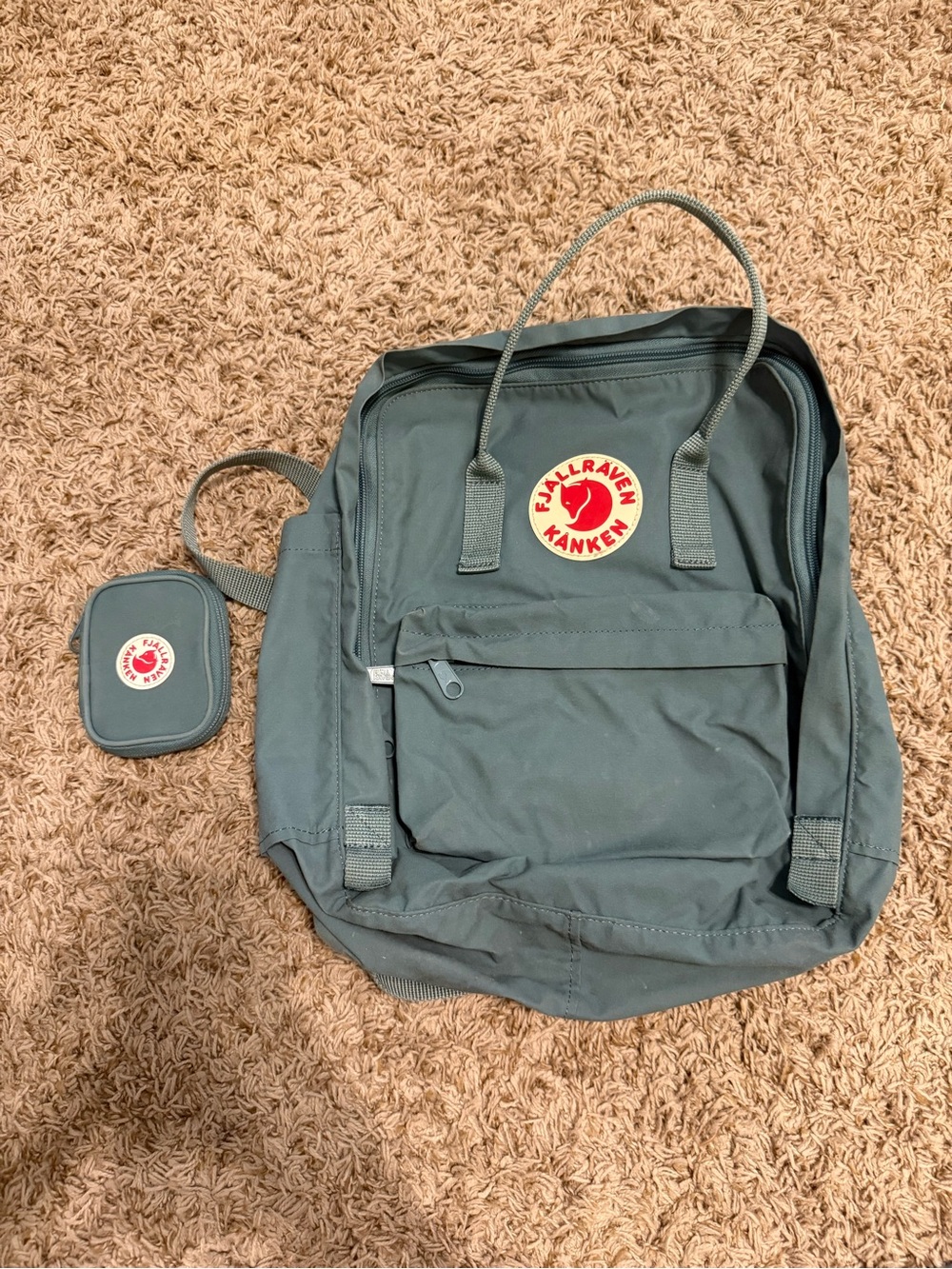 Fjallraven Kånken Backpack in Slate Blue-Green with Coin Purse